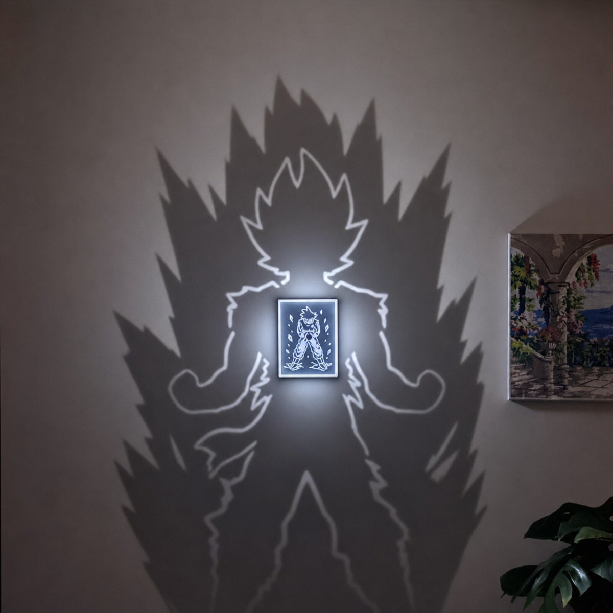 Goku Gölge Lambası, duvarda gölge