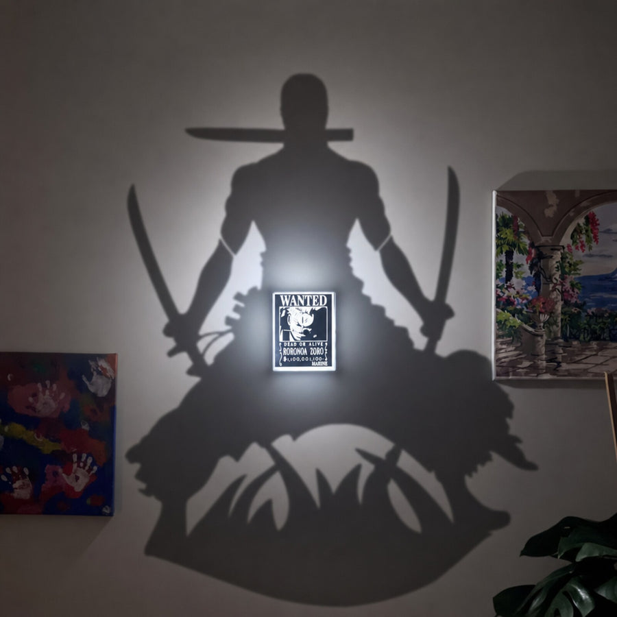 Roronoa Zoro Gölge Lambası, duvarda gölge